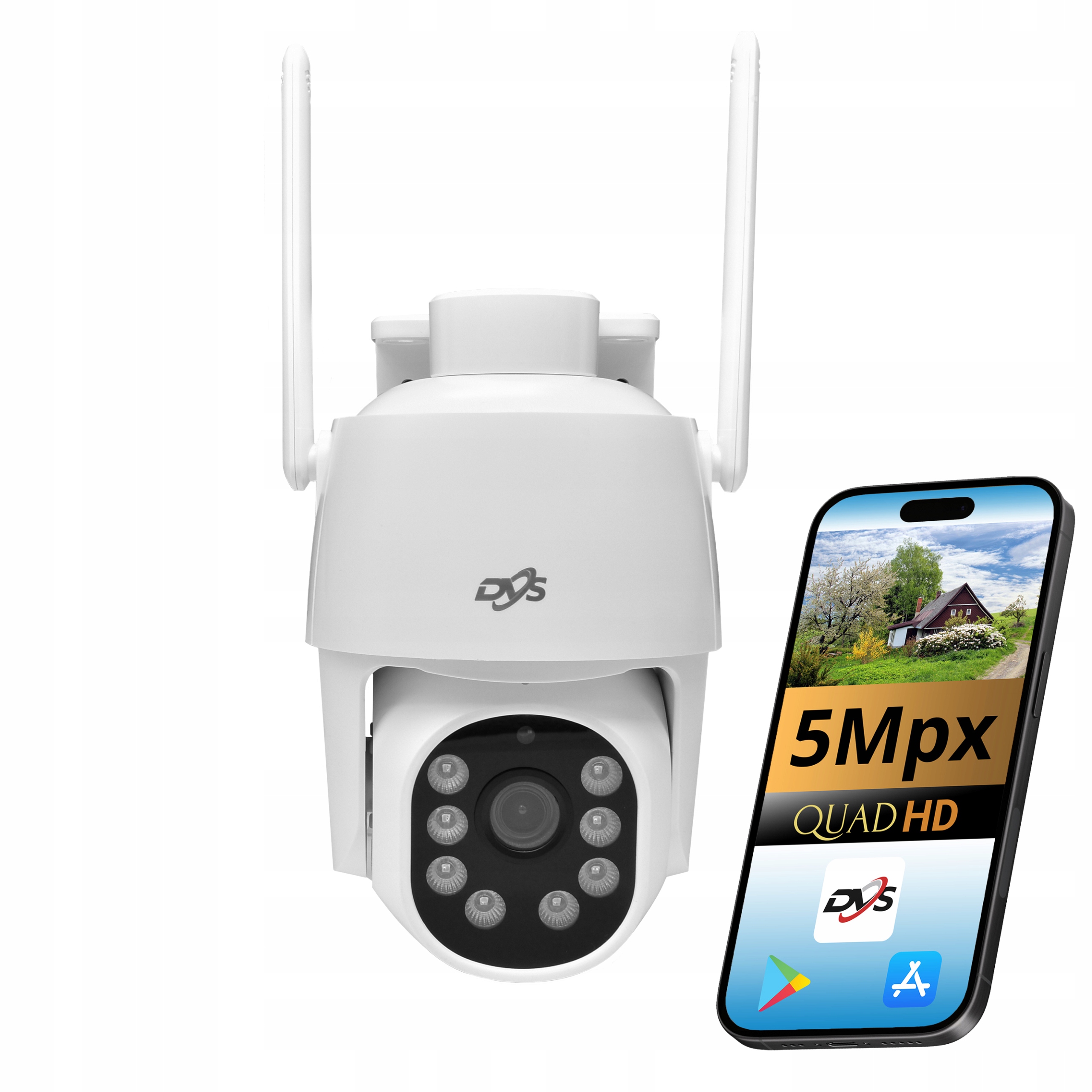 Venkovní Otočná Kamera Wifi 5Mpx 4xZOOM Onvif Mikrofon Reproduktor Dvs