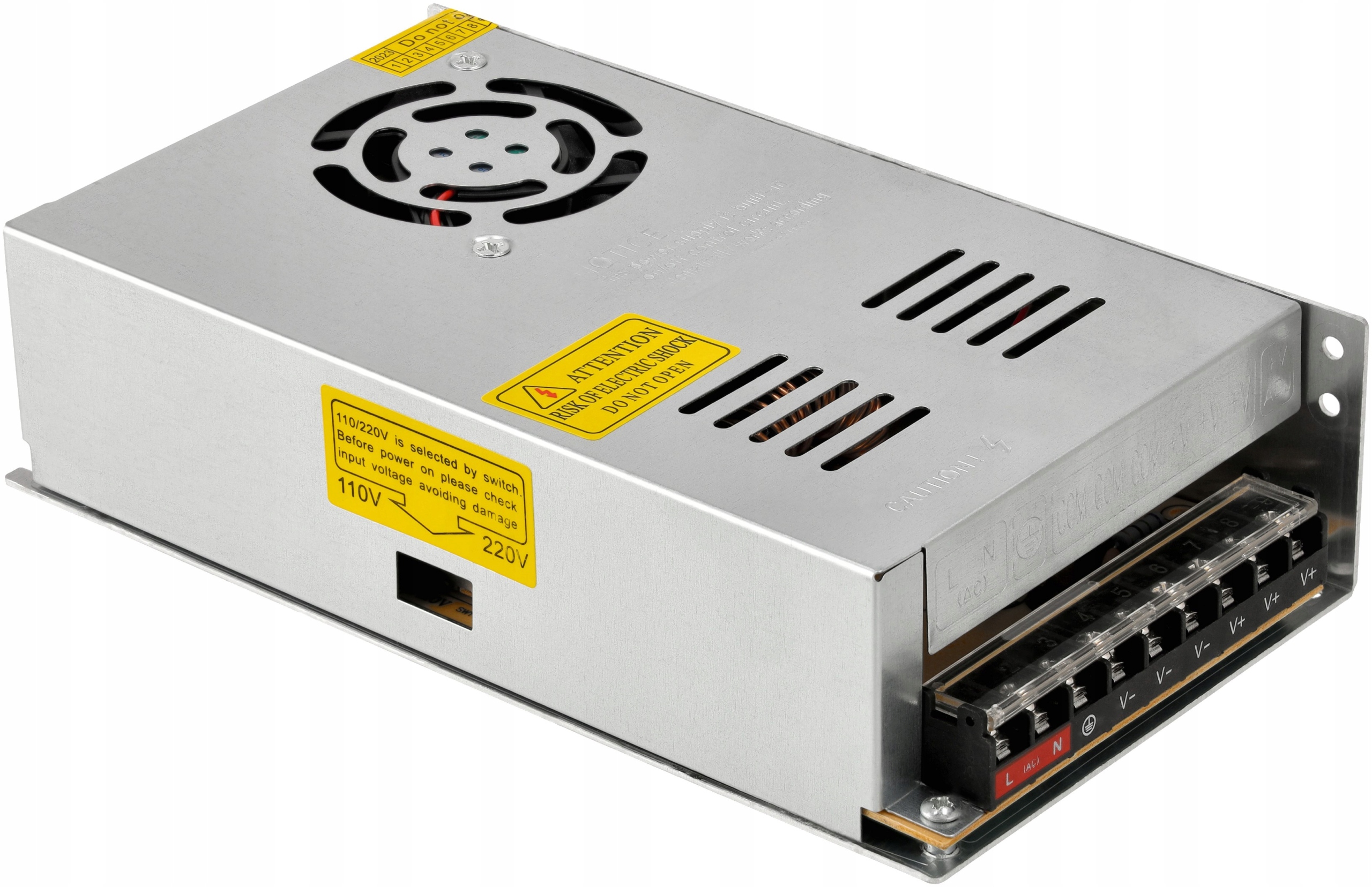 ZASILACZ LED 12V 300W 25A Modułowy IP20 DO TAŚM LED CCTV Z Wentylatorem Typ zasilacz