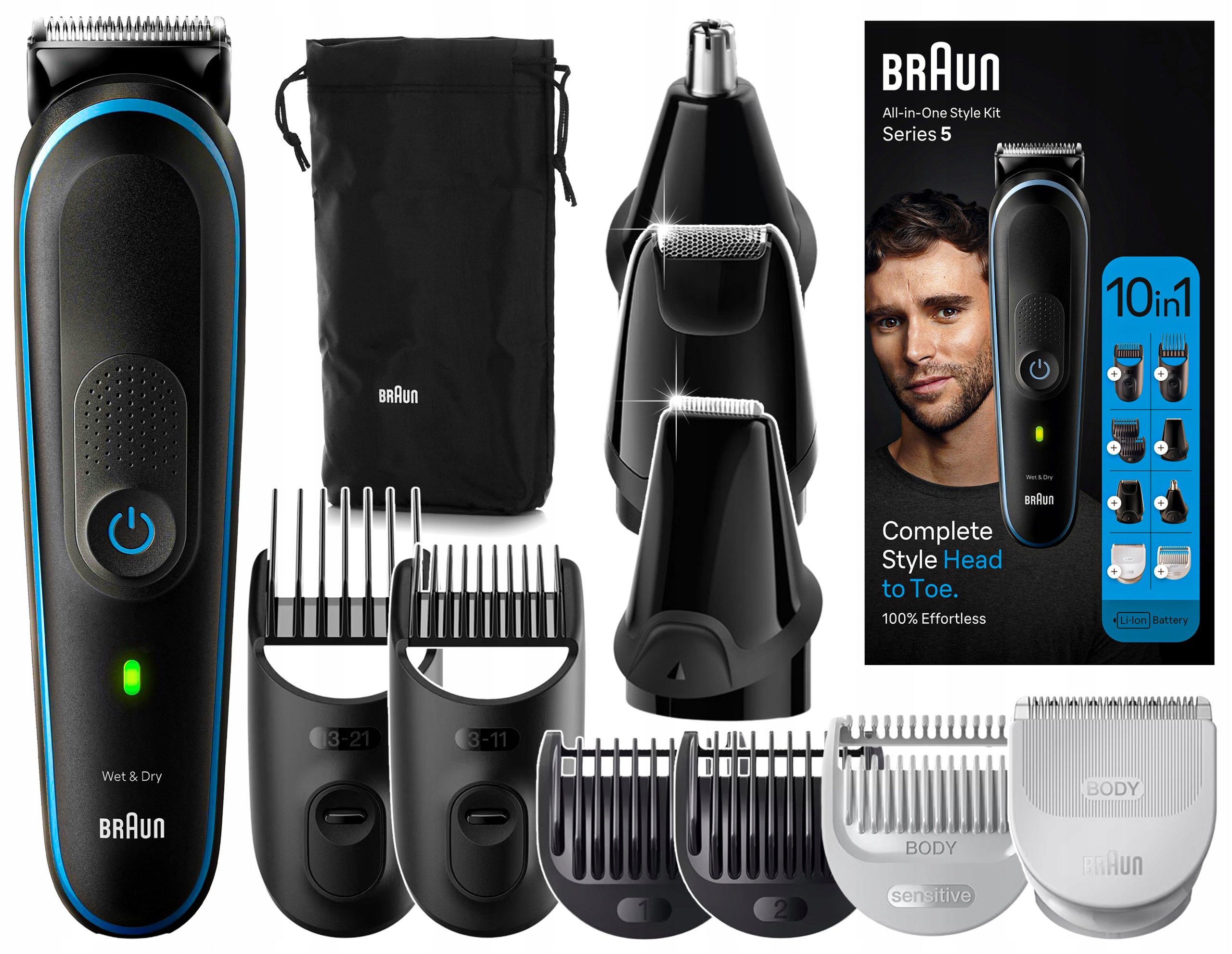 Zastřihovač Nosních Brad Uší Holicí Strojek Braun Series 5