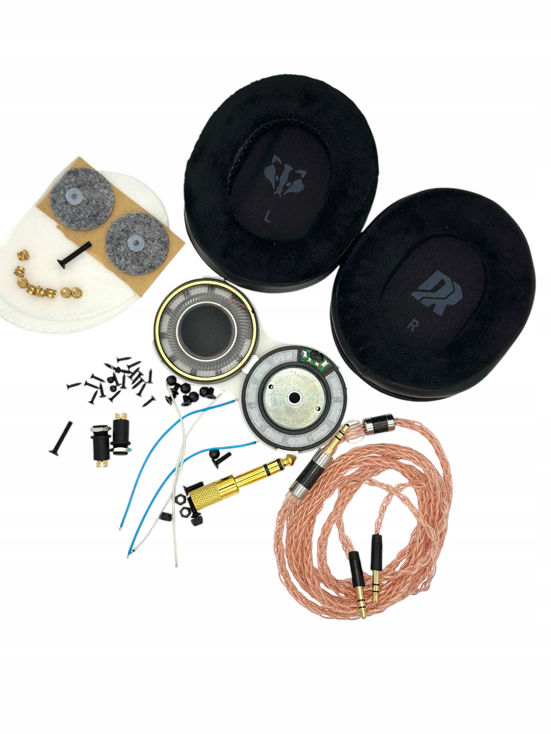 ProRock audiofilský Diy set pro sluchátka s průhledným kabelem a 3D tiskem