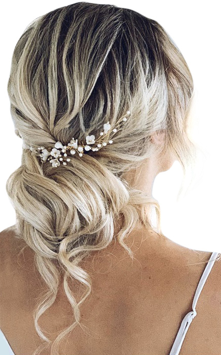 

White Mila Gold ozdoba do włosów boho