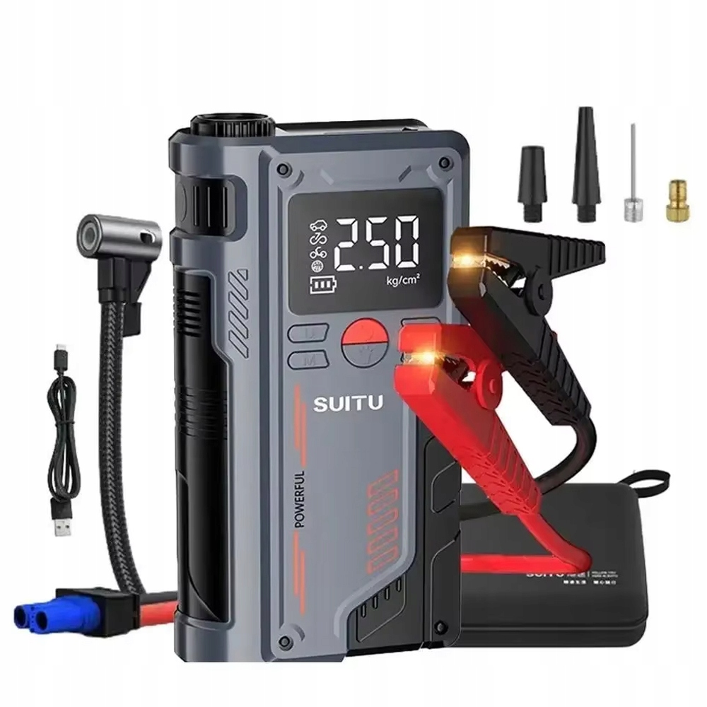 Jump Starter Booster Power Bank Svítilna Sada 20000MAH 12V 1000A