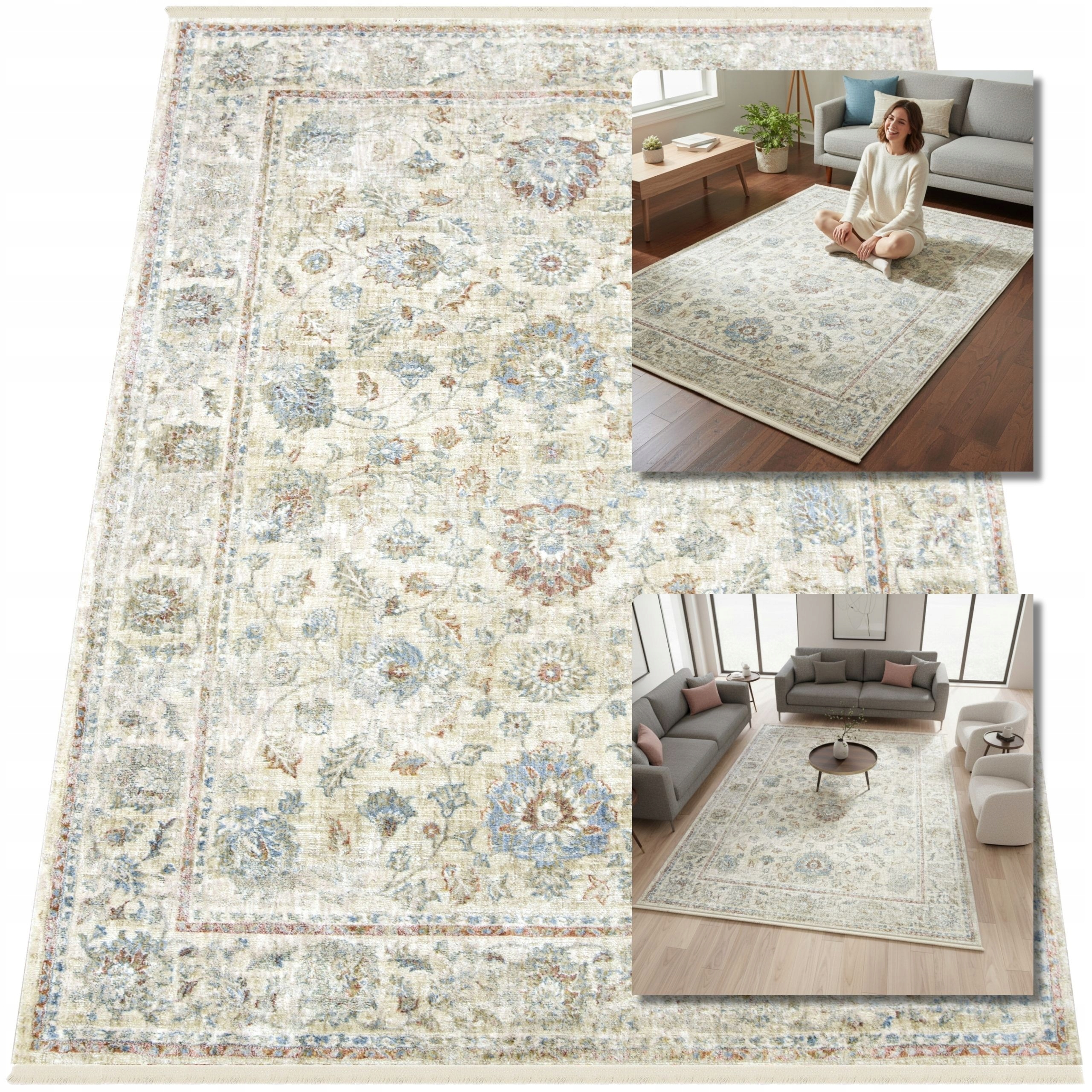 Koberec 120x170 cm Starý Krémový Galba Antic Koberce Do Obývacího Pokoje Vintage