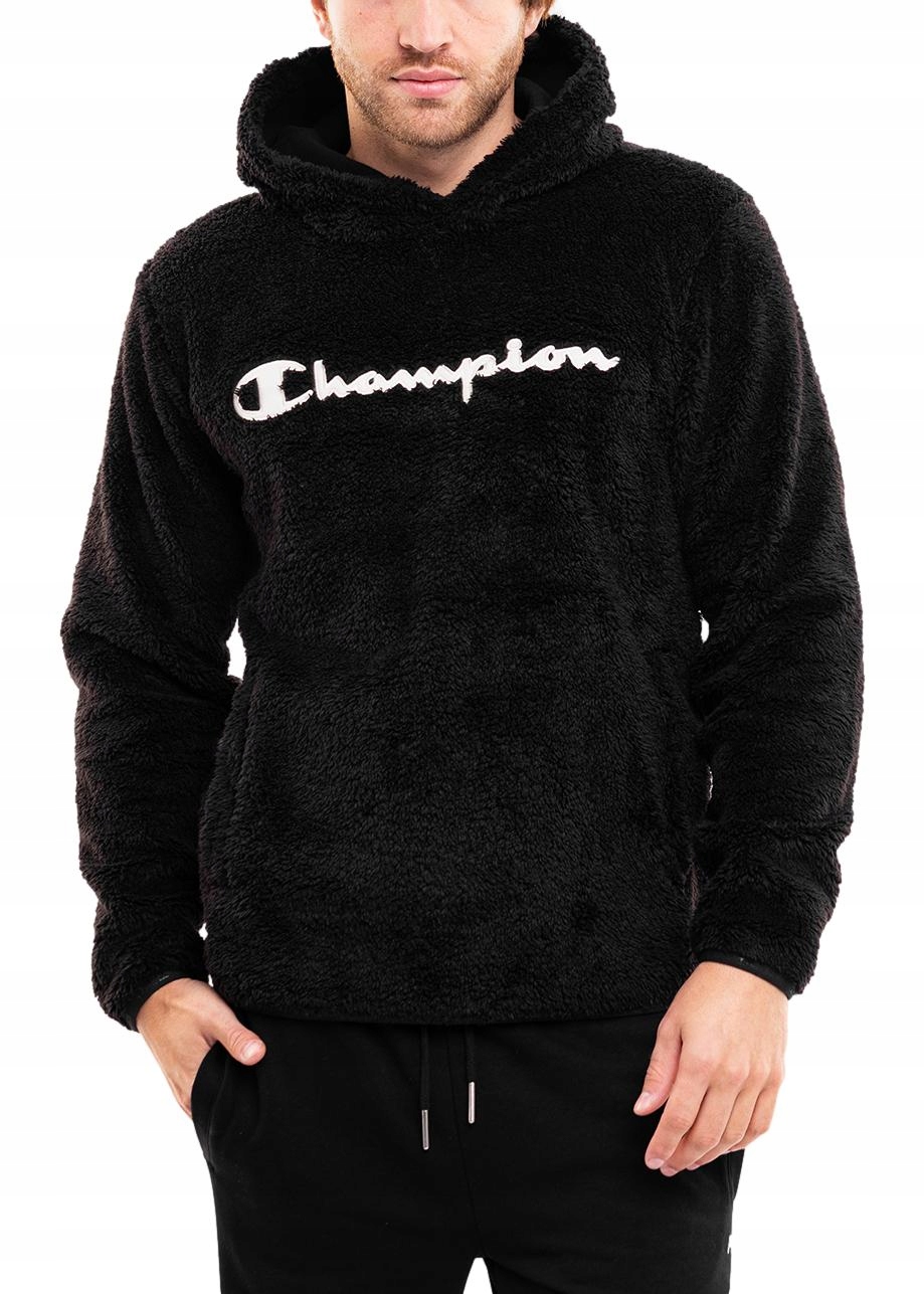 Champion pánská mikina s kapucí s logem, pohodlná, měkká fleecová mikina Teddy vel M