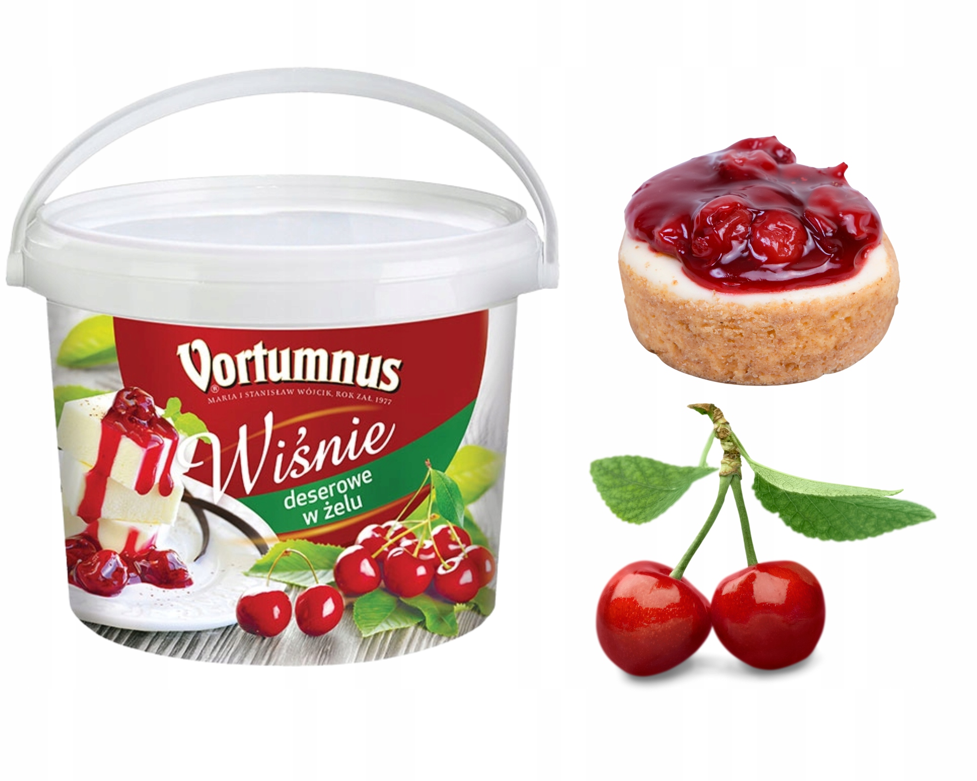 Wiśnie deserowe Frużelina owoce w żelu 60% 3,2kg