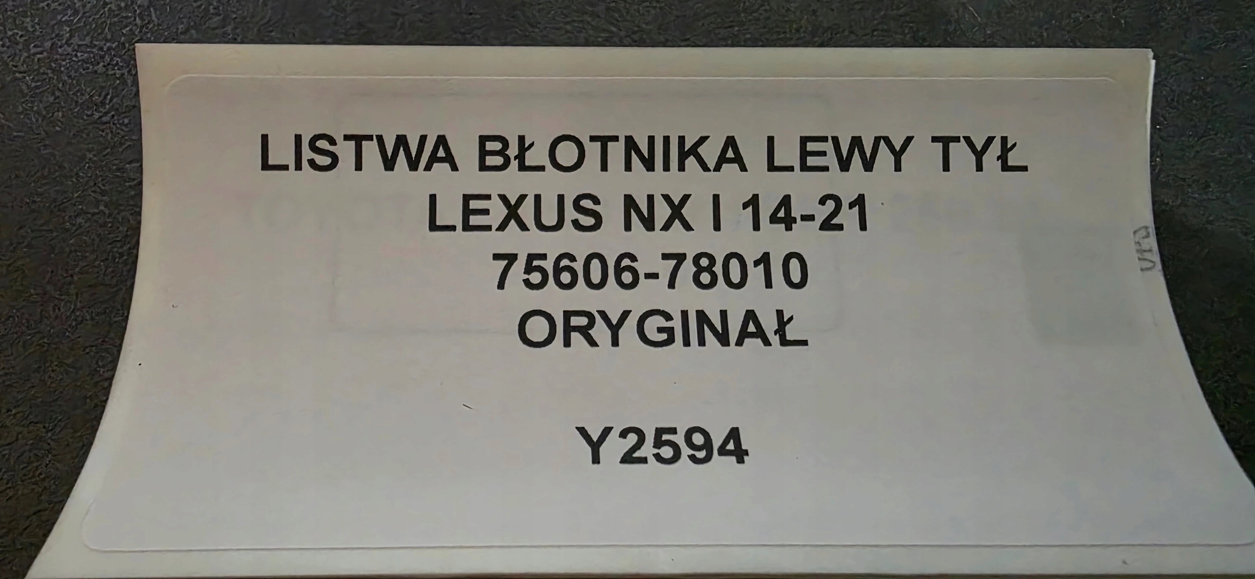 modanatura parafango sinistra posteriore LEXUS NX e 14-21 Originale 75606-78010
