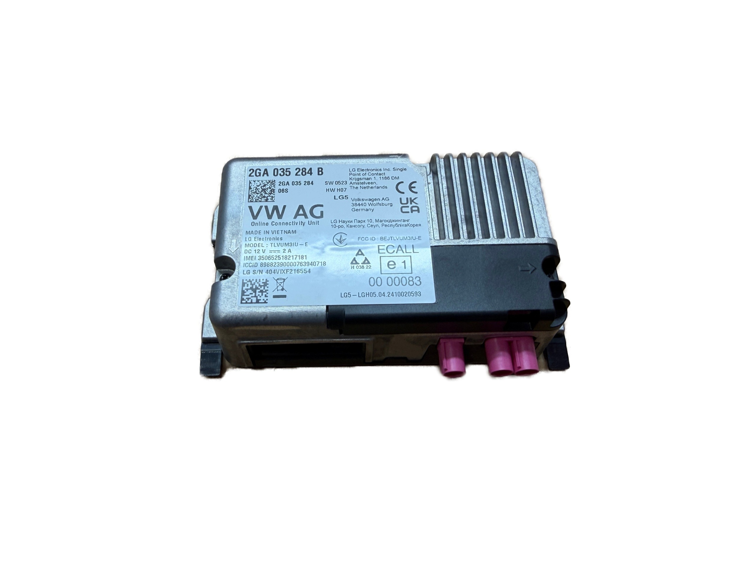 AUDI VW SEAT SKODA control unit USLUG ONLINE 2GA035284B