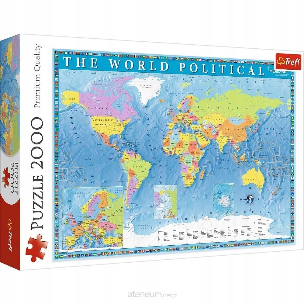Puzzle 2000 Mapa polityczna Świata TREFL
