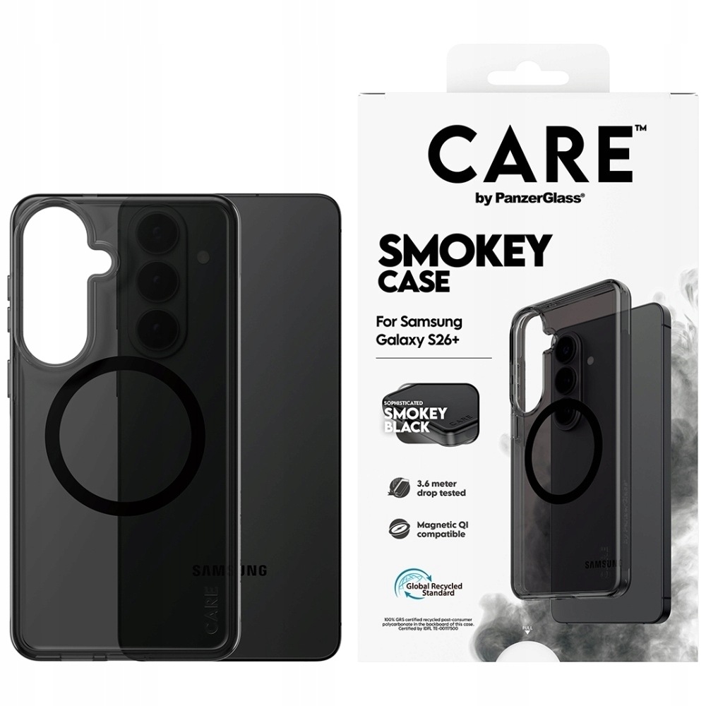 Pouzdro Care by PanzerGlass Urban Explorer Smokey s technologií Black Qi pro Samsung