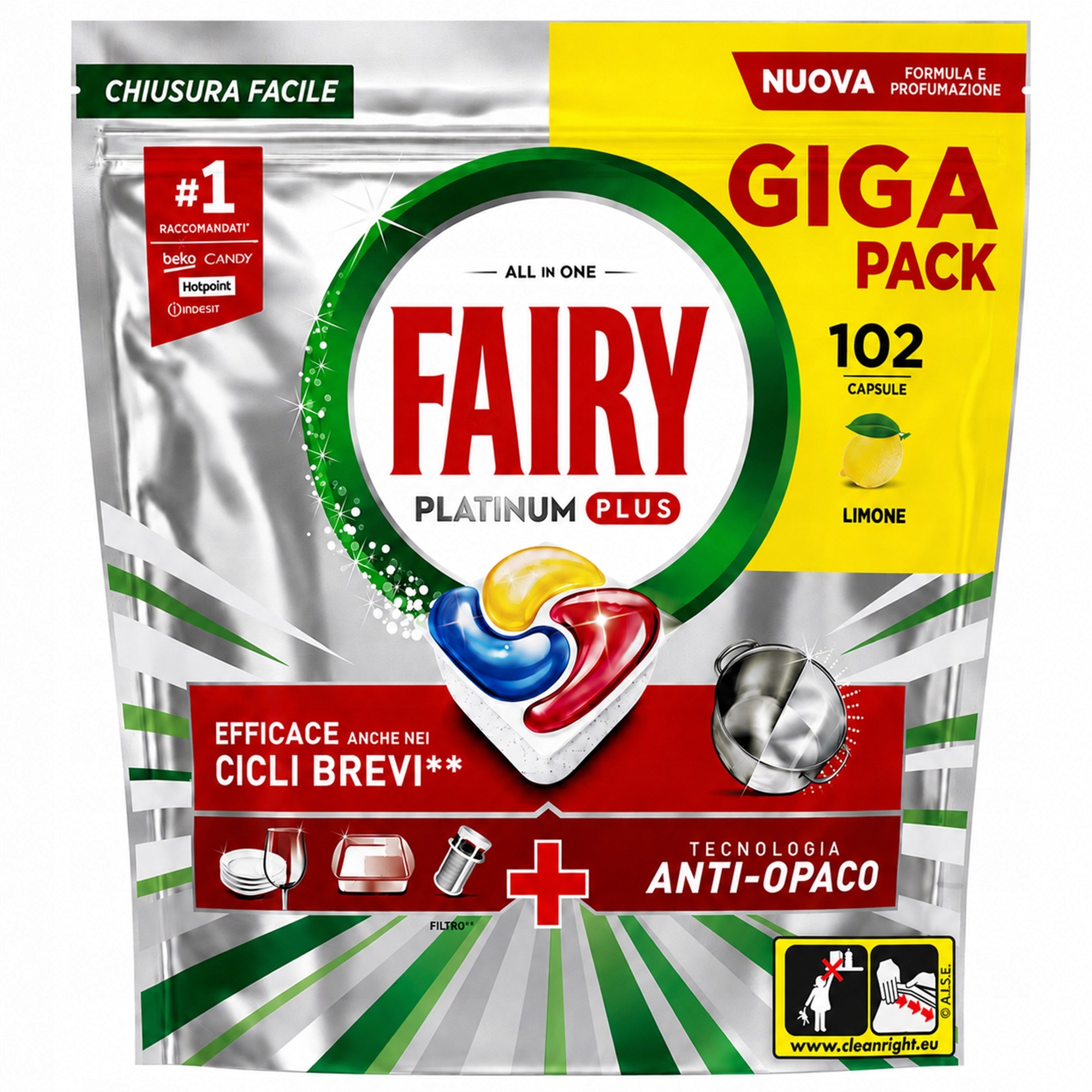 Fairy Platinum Plus All in One Kapsle do myčky nádobí Citron Lemon 102ks