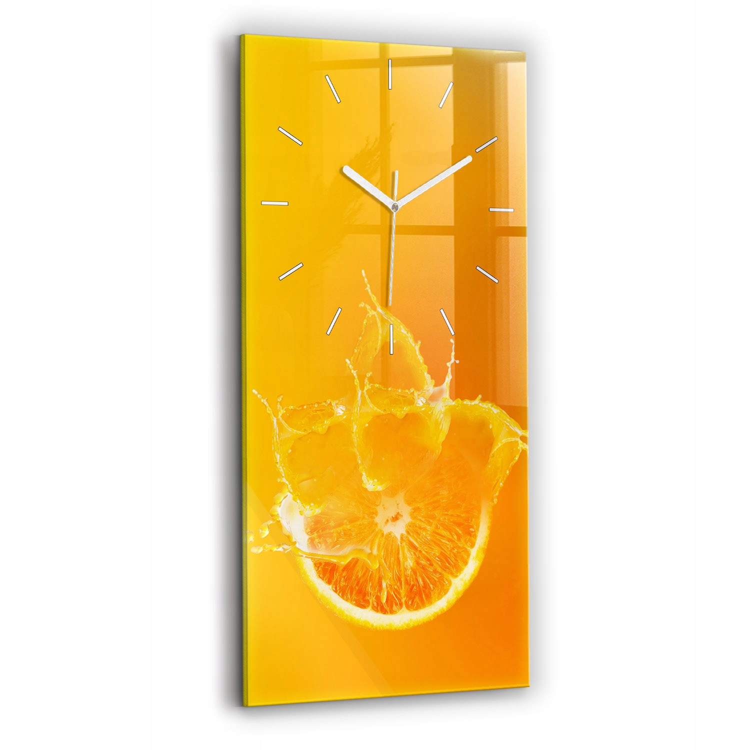 Velké vertikální skleněné hodiny Moderní moderní Tichý Pomeranč 30x60