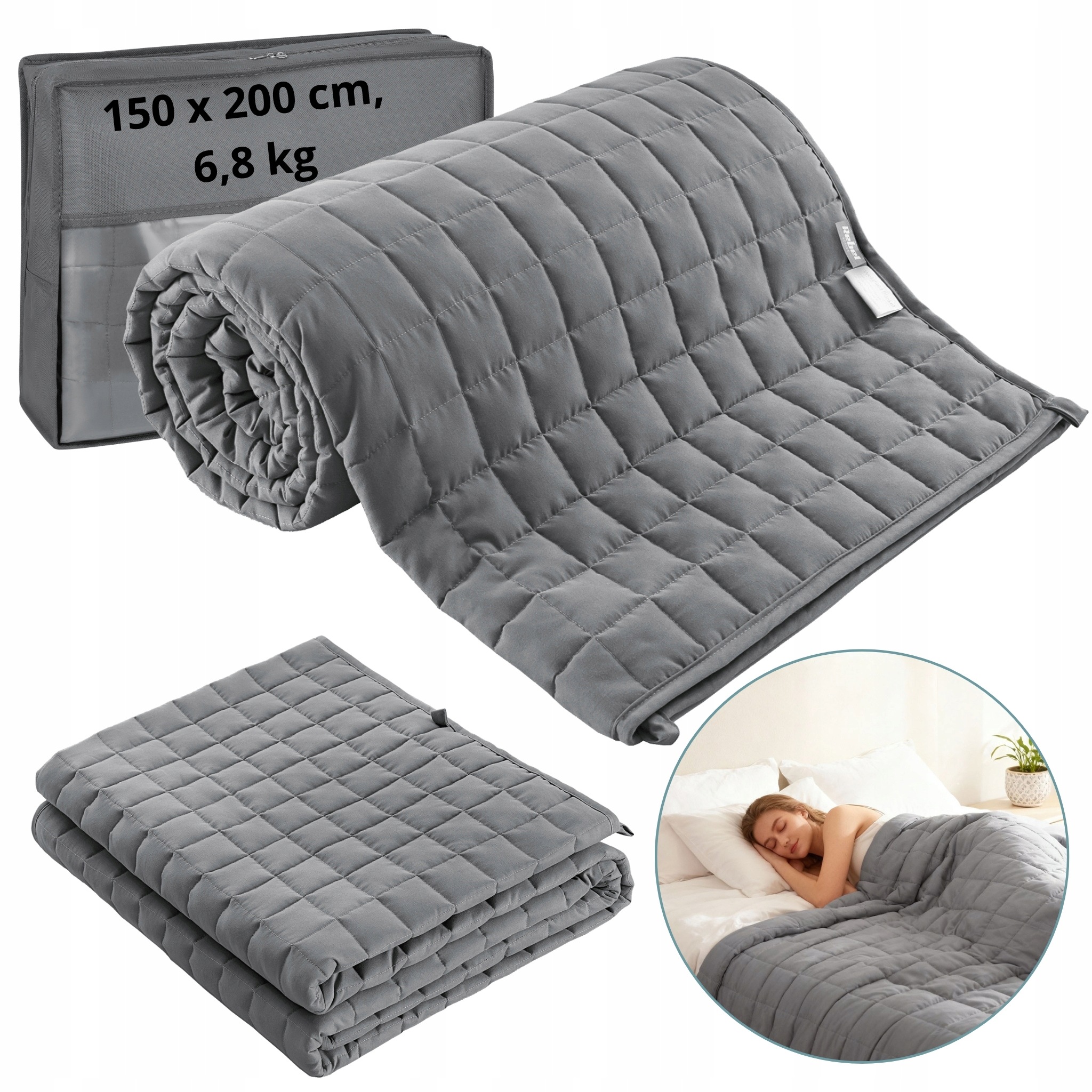 Kołdra obciążeniowa koc sensoryczny Rebel Active 150x200 cm 6,8 kg