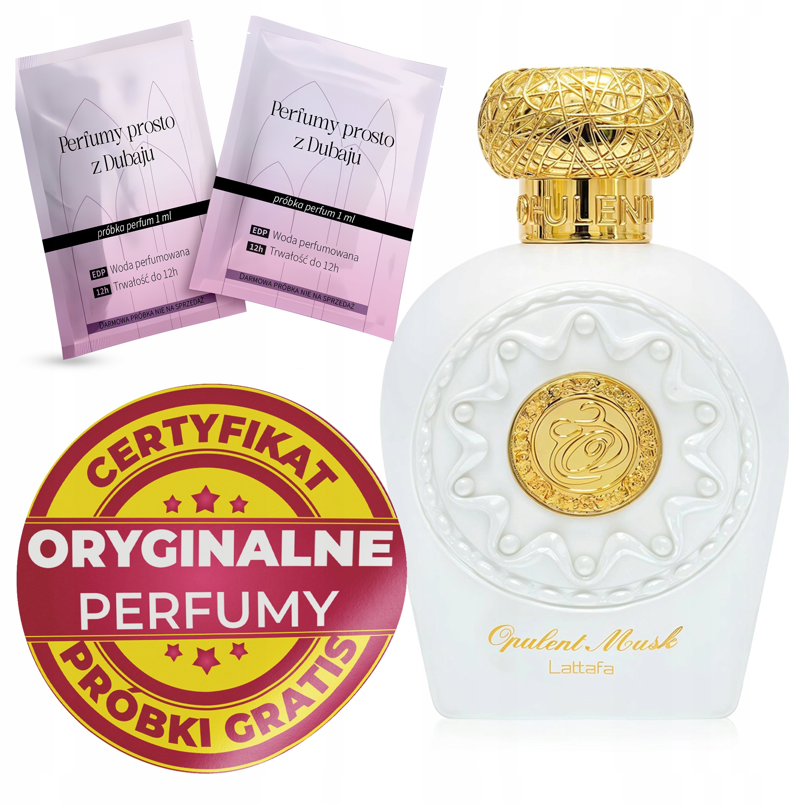 Perfumy Arabskie Damskie Lattafa Opulent Musk Wyraziste Oryginał 2 Próbki