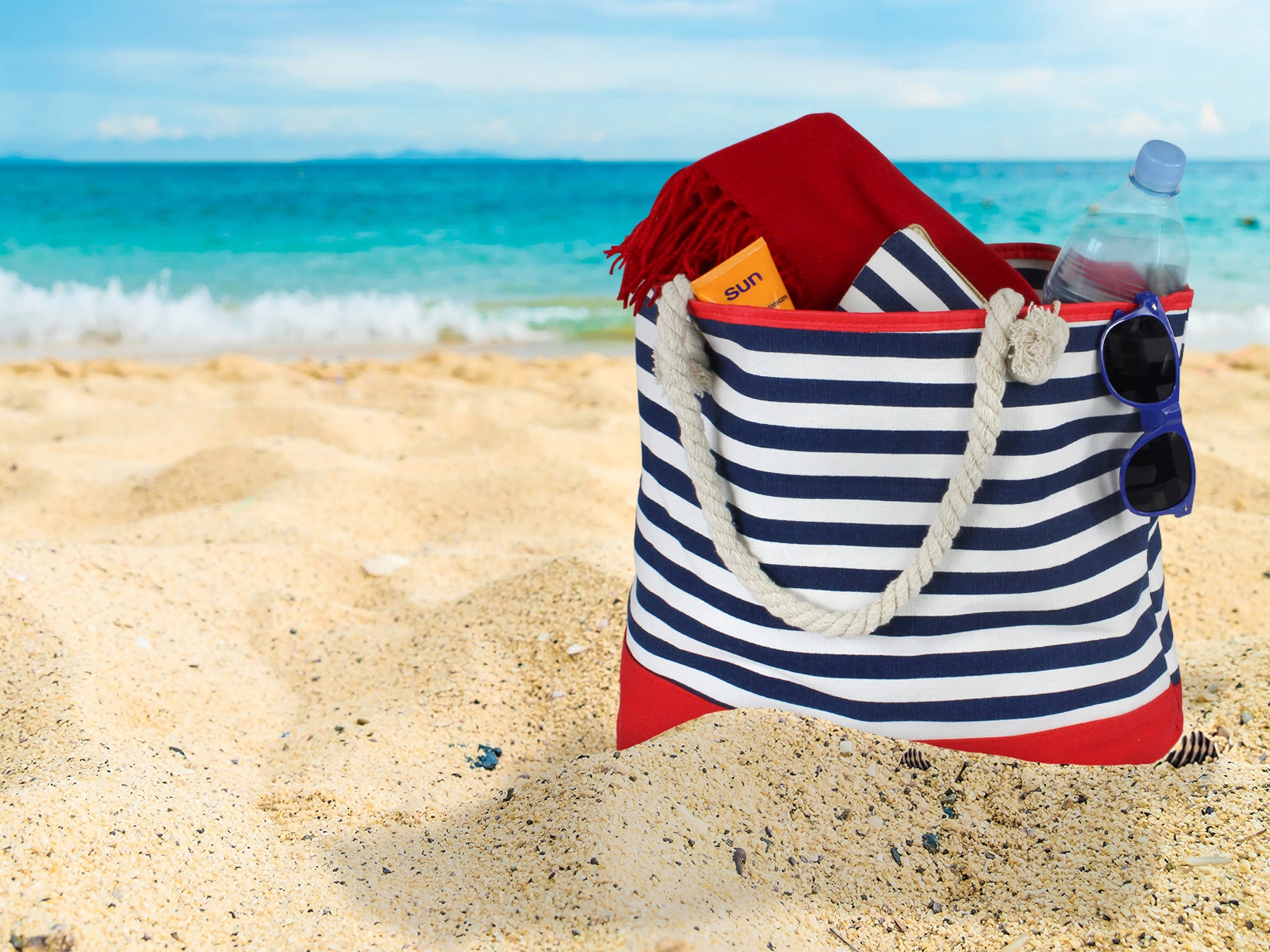 Torba Plażowa Duża Zapinana Na Zamek Torebka Shopper z Podszewką Piknik XXL Stan opakowania oryginalne