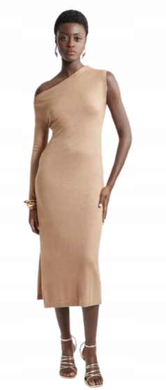 Karen Millen Petite Šaty MIDI S Kašmírem A Jedním Rukávem S B1F