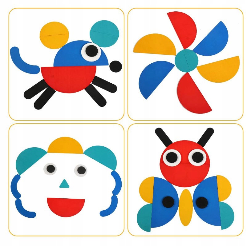 DREWNIANE PUZZLE UKŁADANKA GRA LOGICZNA MONTESSORI Materiał drewno