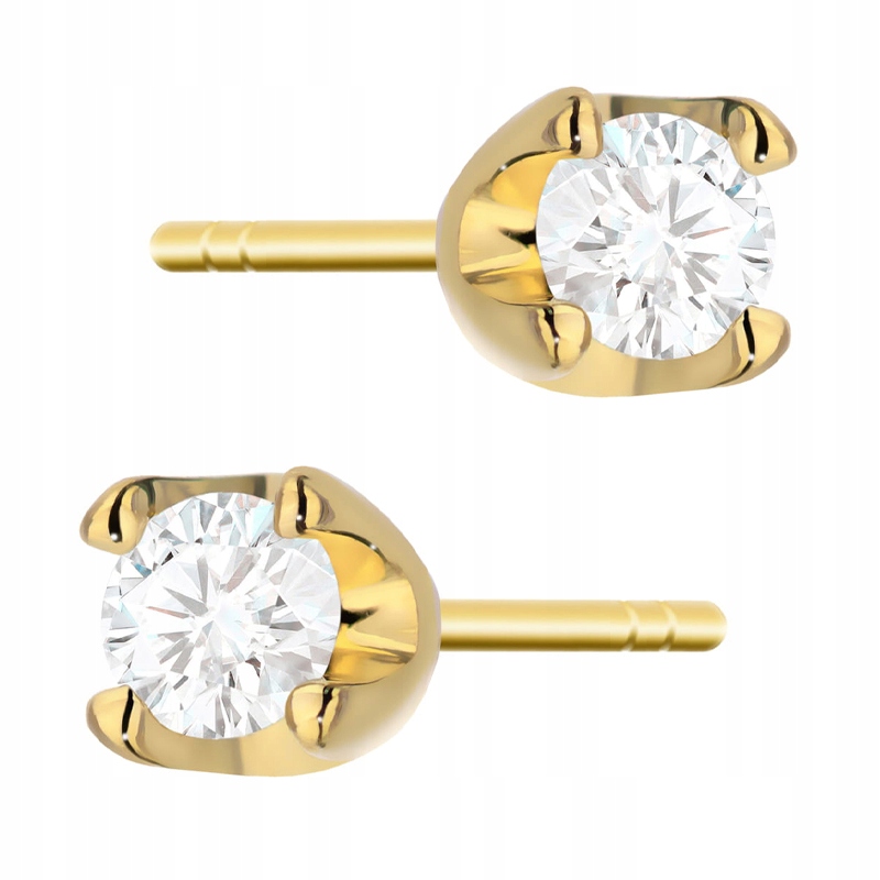 Zlaté Náušnice 585 s Brilianty 0,16 ct na tyčinku