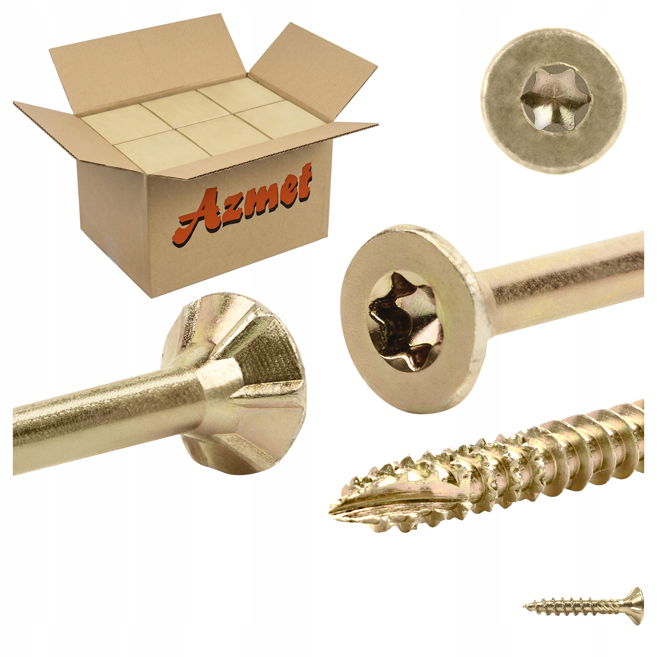 Tesárske skrutky 5x30 mm Torx do dreva kužeľové 4000 ks Azmet WT-50030