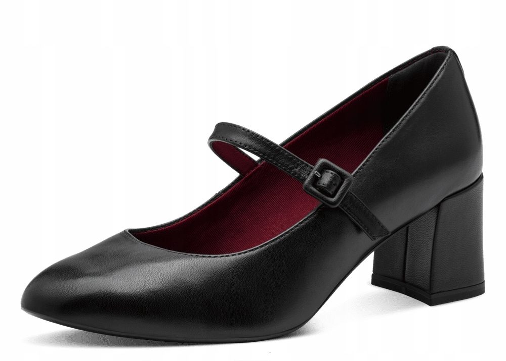 Tamaris 1-22460-45 vel.38 černé kožené lodičky s páskem Touch It