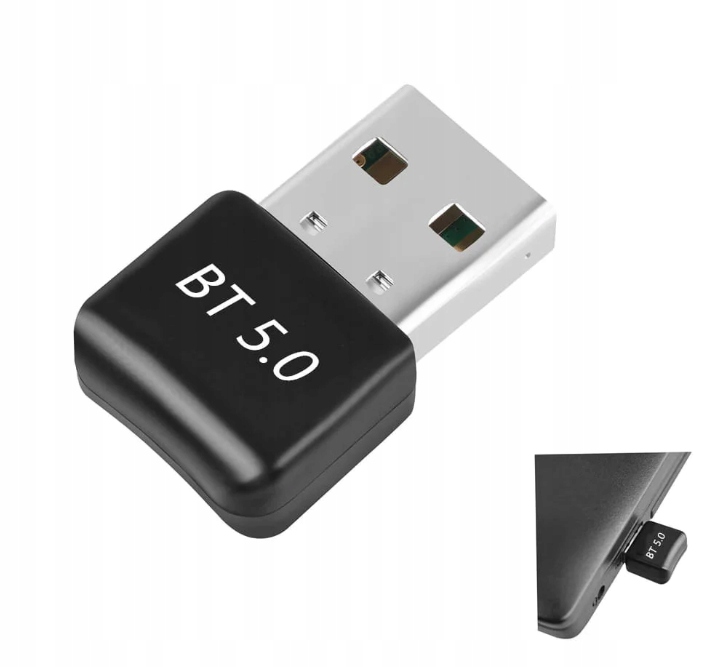 Adapter Bluetooth 5.0 + EDR USB 2.0 Dongle Odbiornik Do PC I Laptopa OUTLET