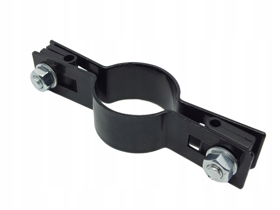 Obejma przelotowa do paneli słupek fi 48 CZARNA