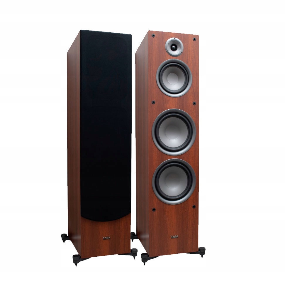 Potężne kolumny frontowe Taga Harmony TAV-807F w kolorze Walnut Para