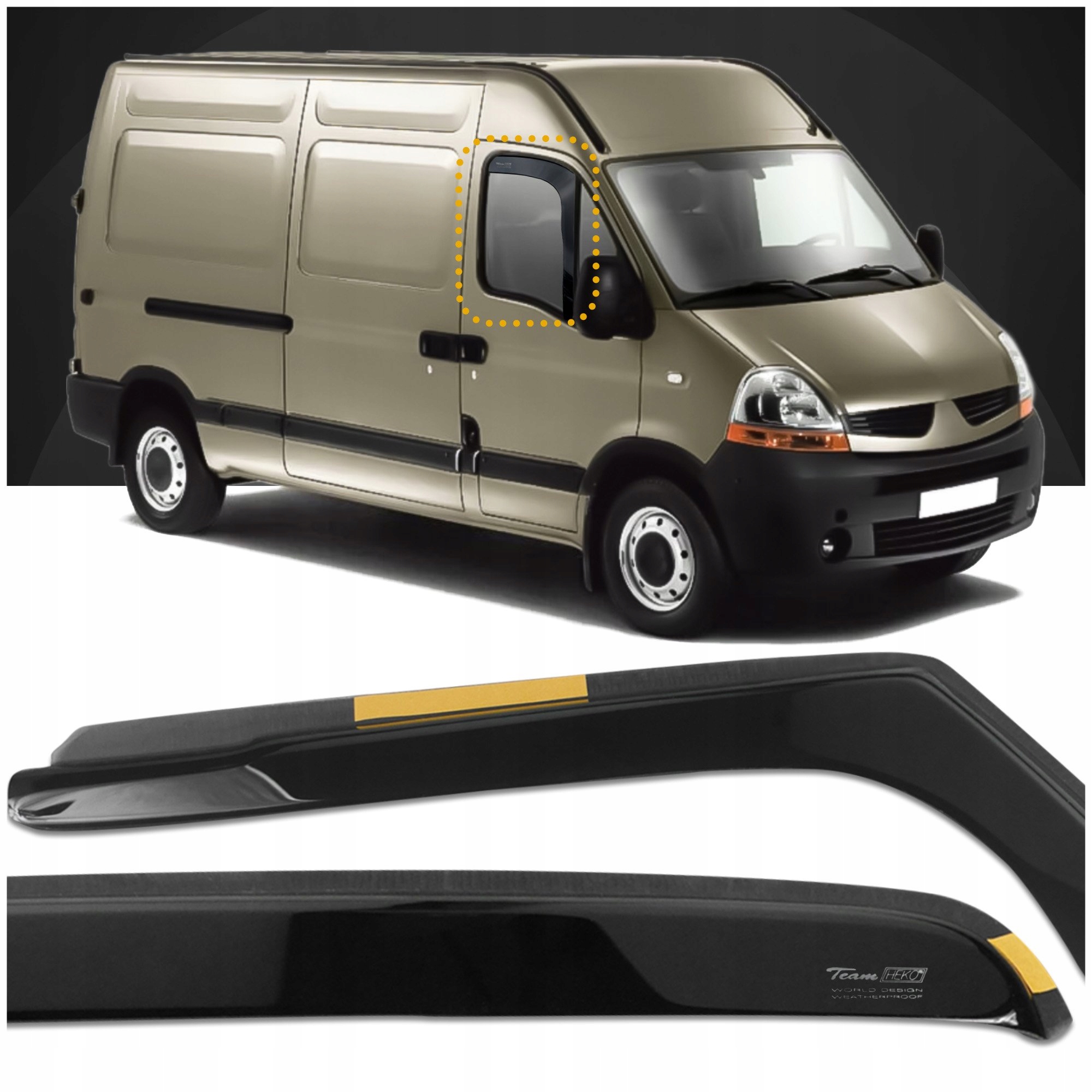 Deflektory krytu bočných skiel Heko pre Renault Master II 1998-2010 2 ks