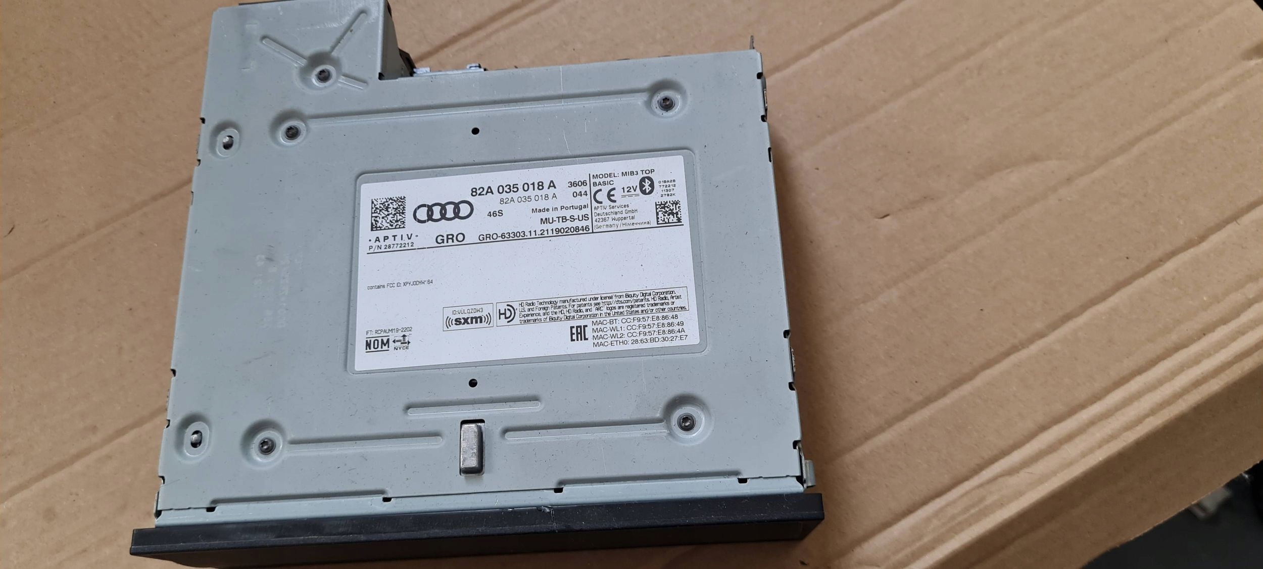 Q3 83A JEDNOSTKA Bedienteil MMI MULTIMEDIA 82A035018A