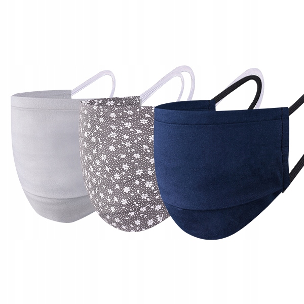 

Maseczka na twarz zestaw 3PAK wielorazowa bawełna