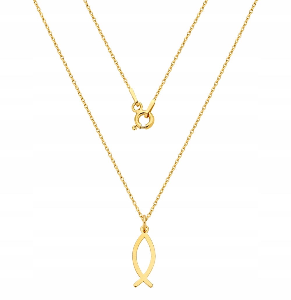 

Pozłacany z rybką symbol chrześcijaństwa srebro