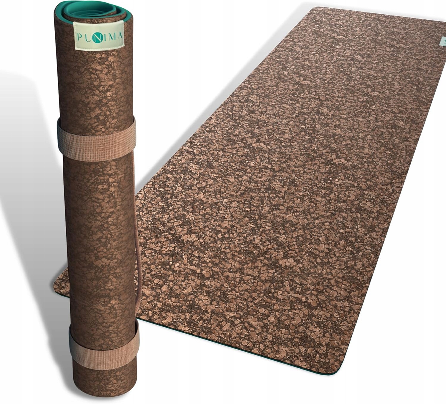 Mata do jogi korkowa 183x68 cm antypoślizgowa pasek