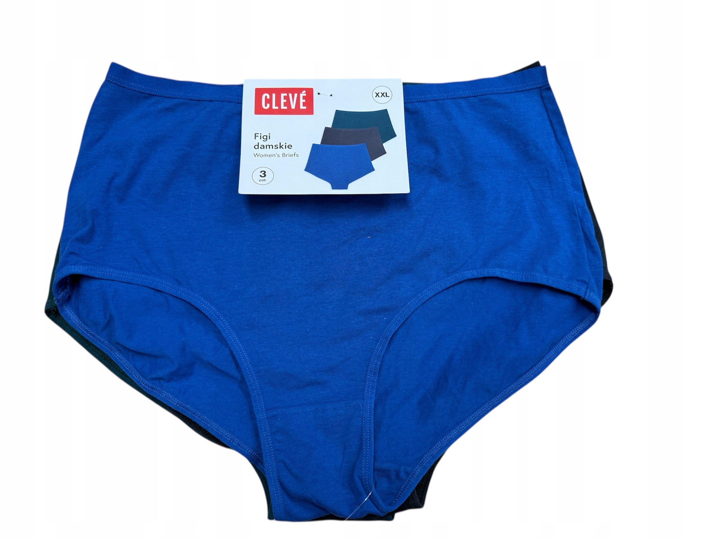 119* CLEVE majtki figi damskie roz.XXL 3-pak wielokolorowe