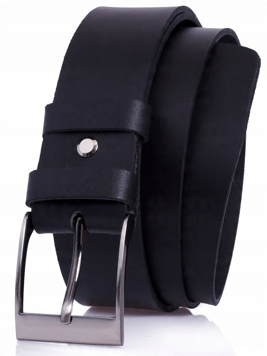 

Skórzany Pasek Męski 4cm Klasyczny Jeans Czarny