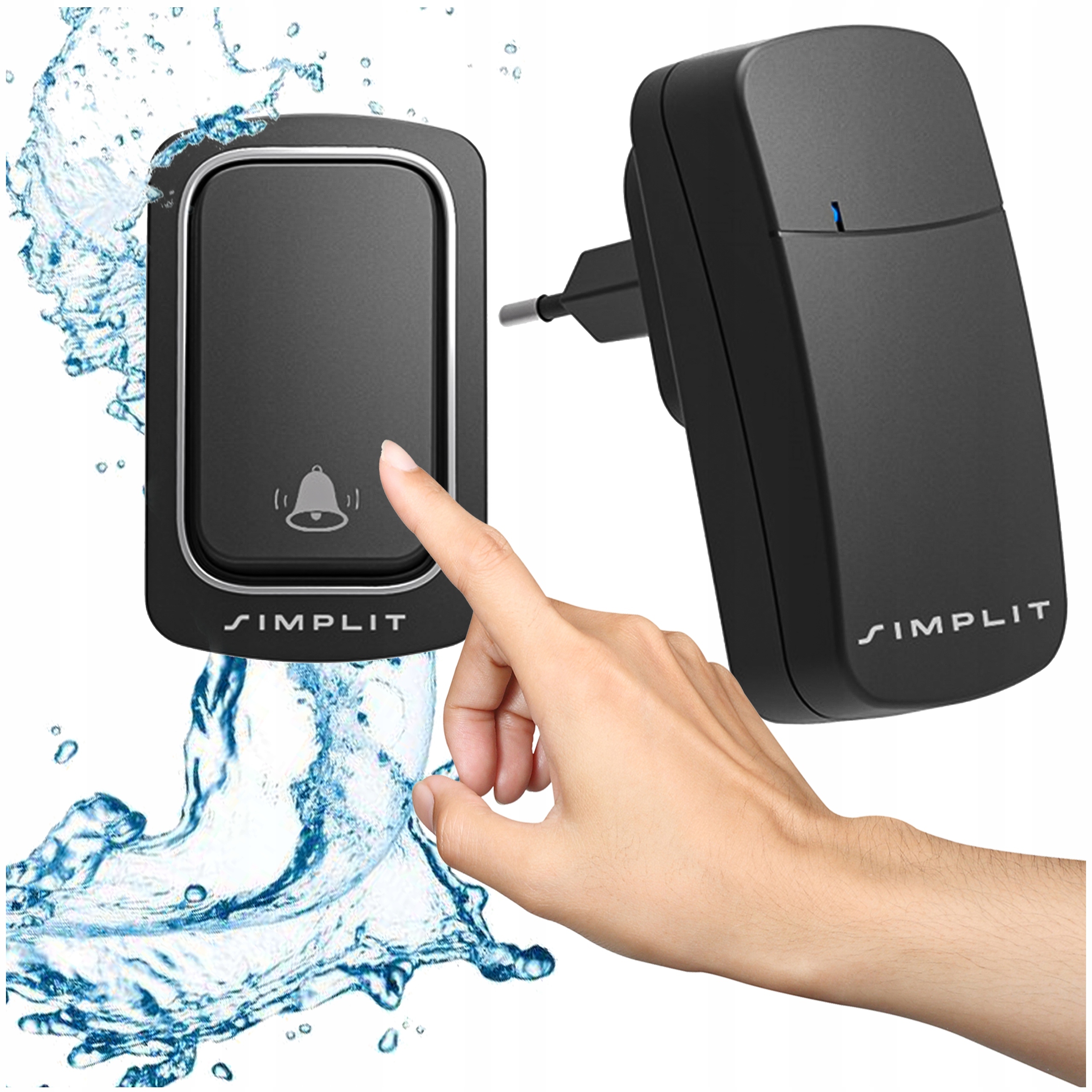 DZWONEK BEZPRZEWODOWY BEZBATERYJNY DO DRZWI WODOODPORNY IP68 DUŻY ZASIĘG