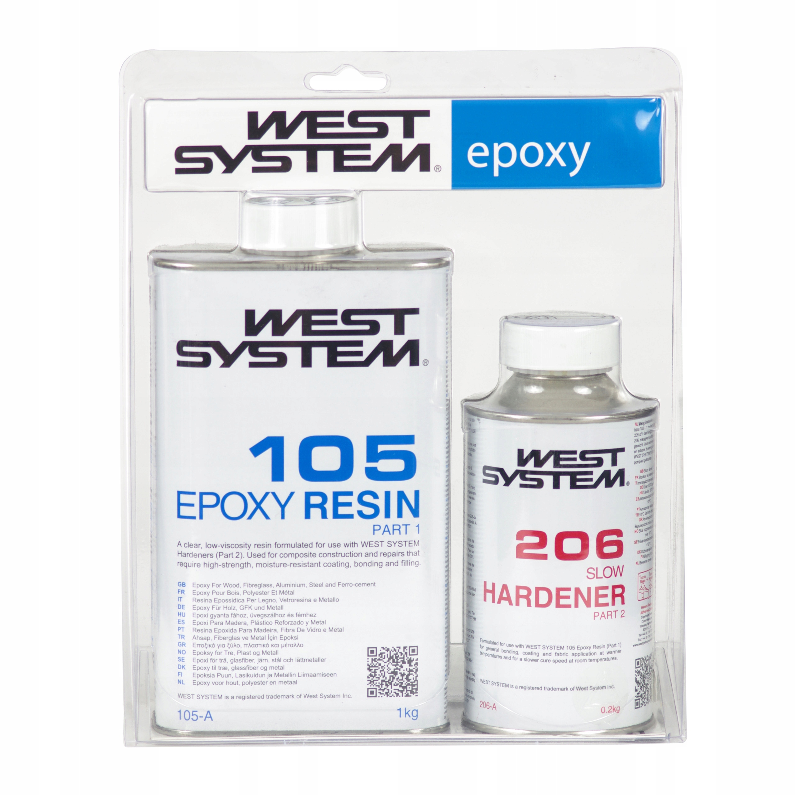 Živica a upevňovač West System A-pack Slow (105+206) 1,2 Kg