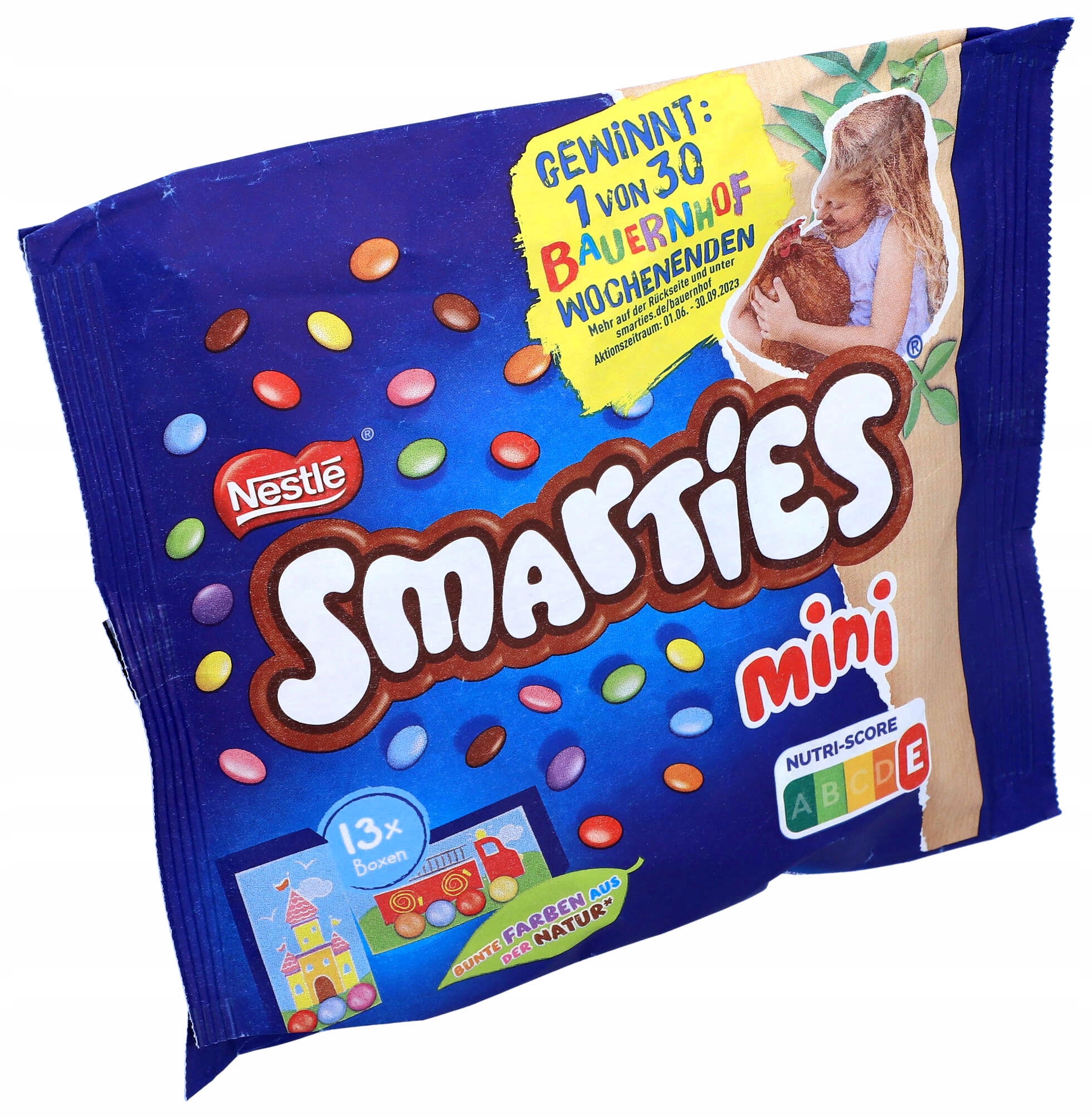 Cukierki draże z mleczną czekoladą w skorupce Smarties Mini 13 szt 187g Cechy dodatkowe brak