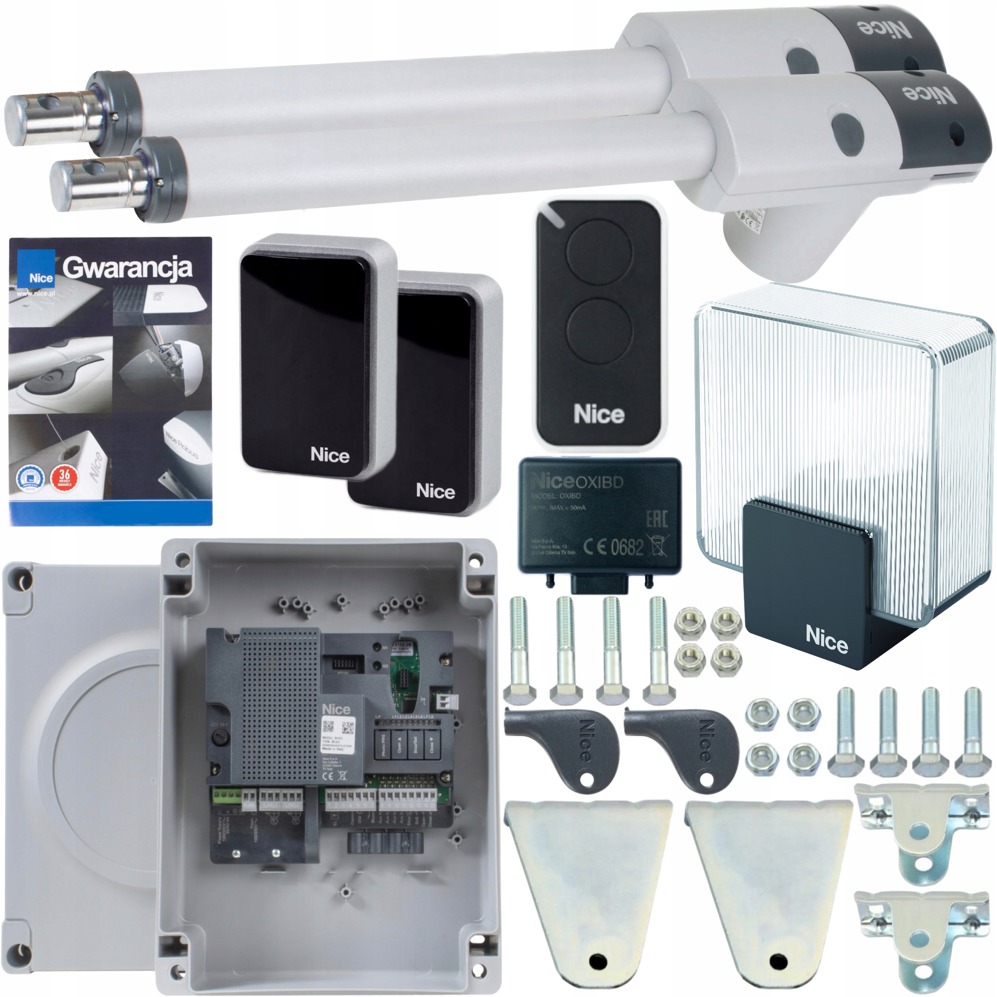 Sada pohonů pro dvoukřídlé brány Nice TOO3000 PIlot, Led lampa