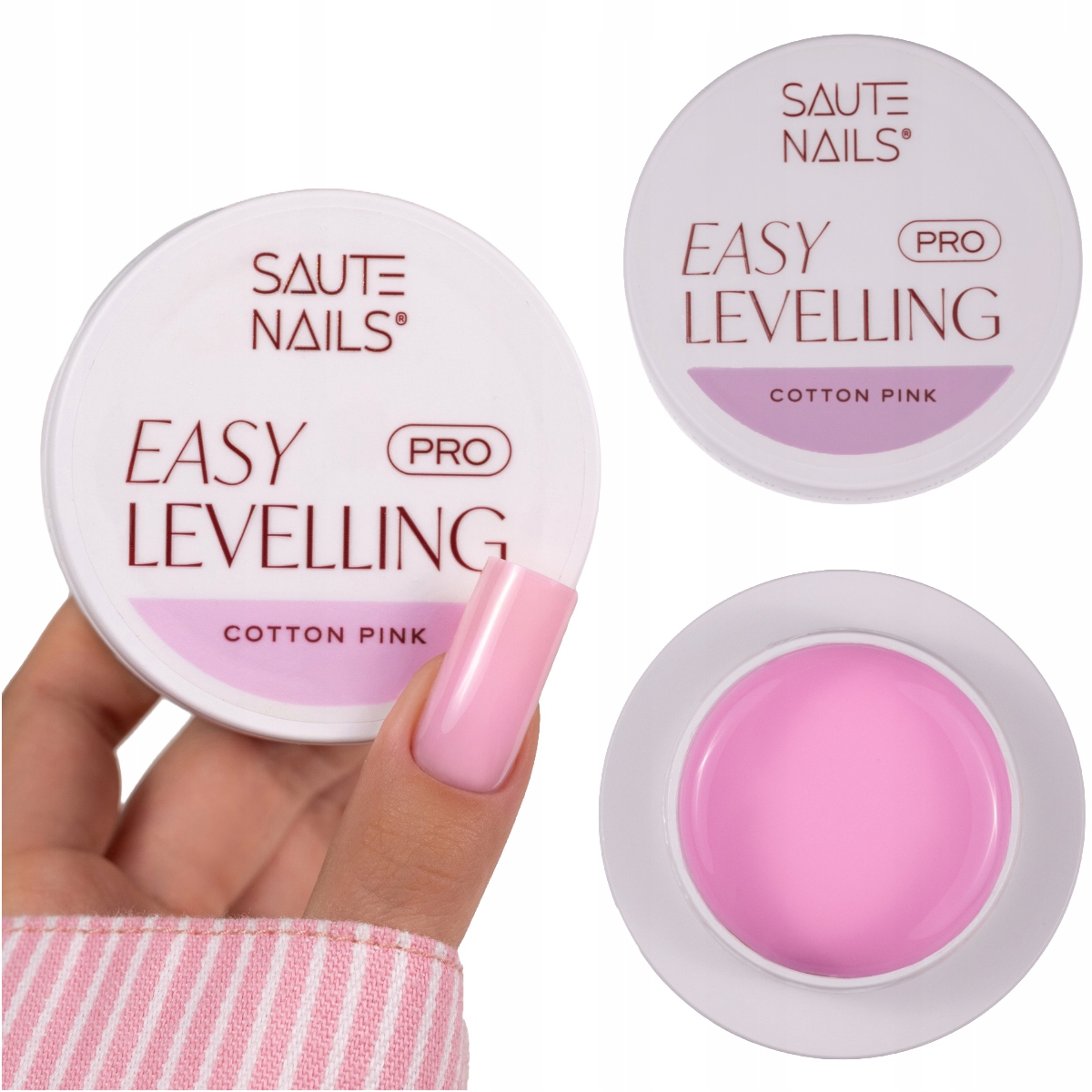 Saute Nails Stavební Gel na nehty Easy Levelling Pro 50 g Cotton Pink Růže