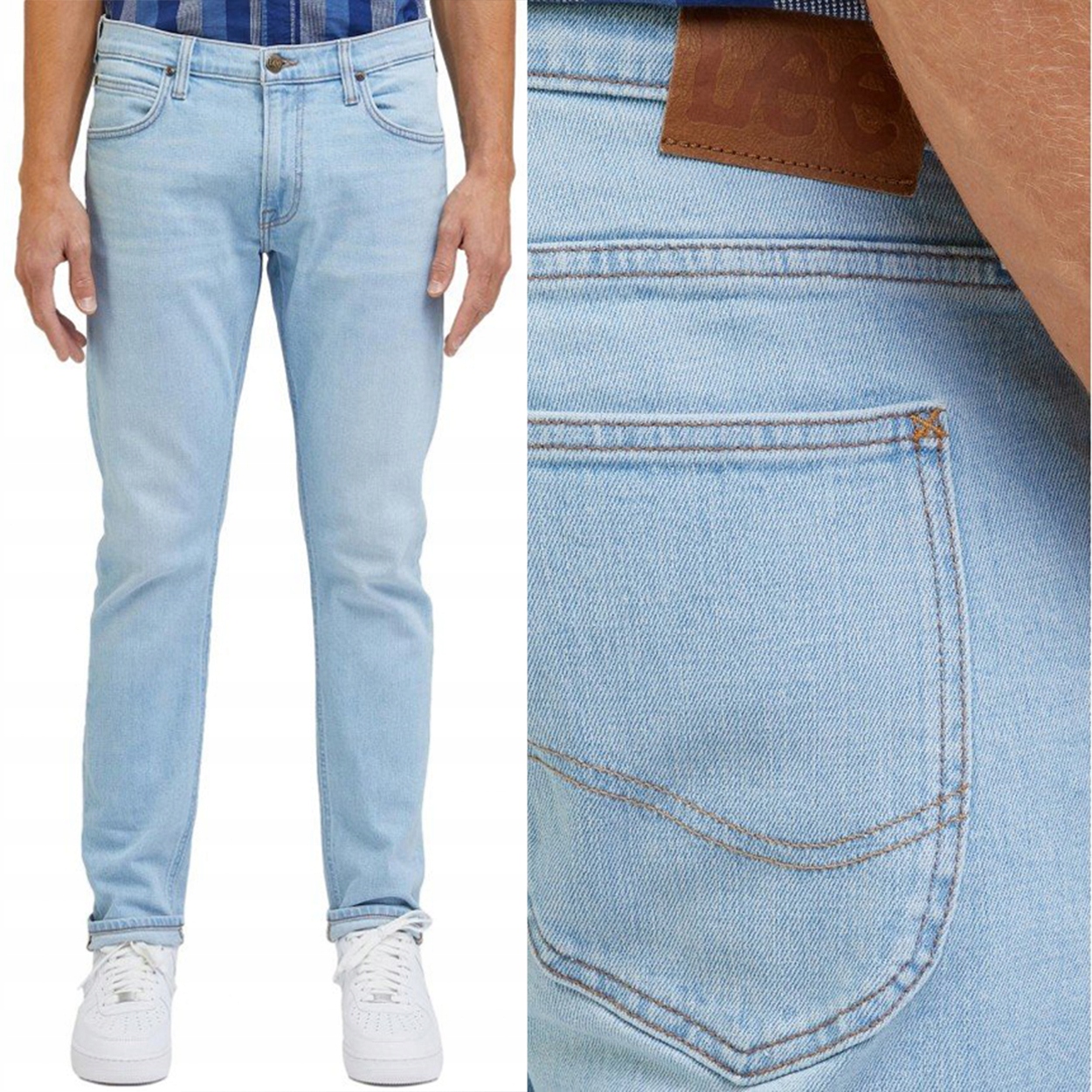 Lee Luke slim Blue Sky Light Džíny silně zúžené džínové kalhoty W29 L32