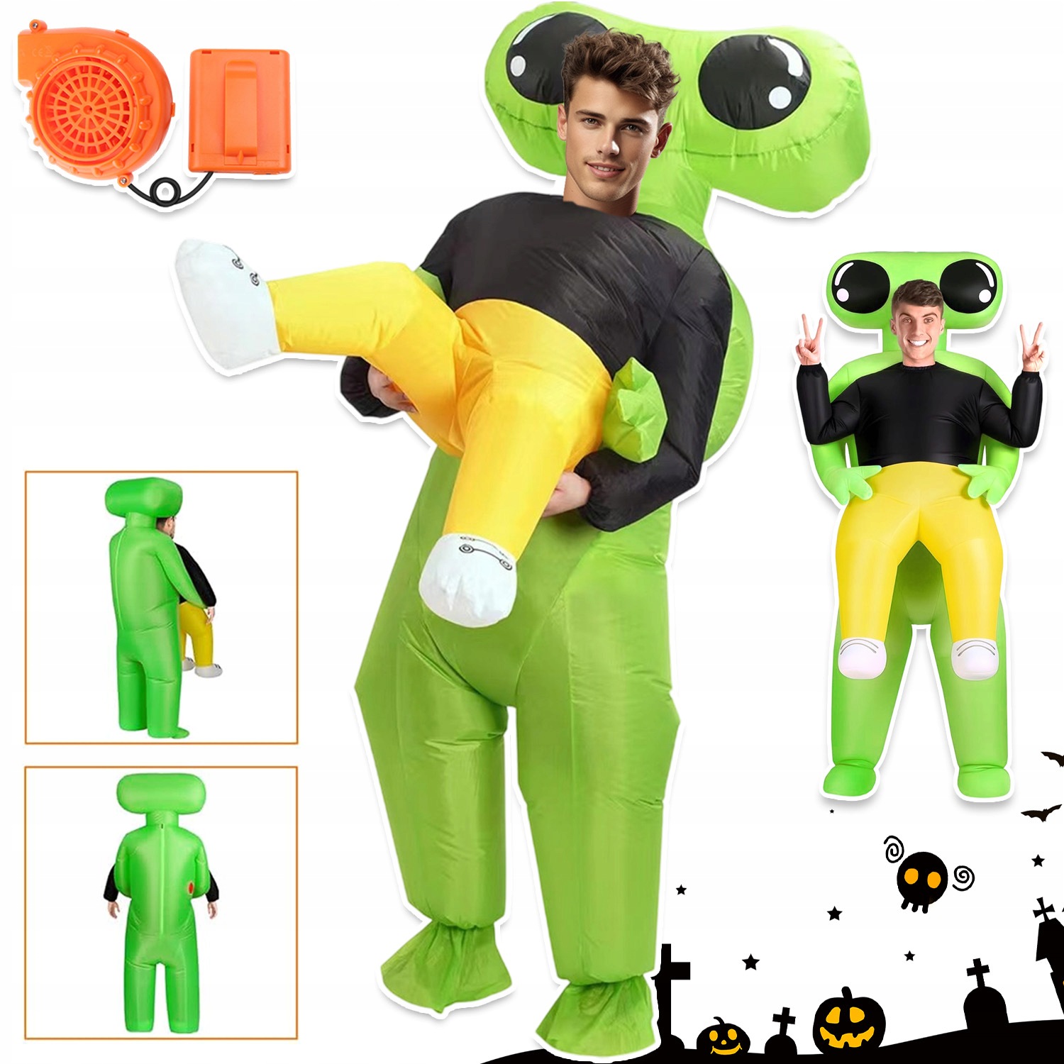 Nafukovací Kostým Mimozemšťané Alien Únos Ufo Halloween Univerzální