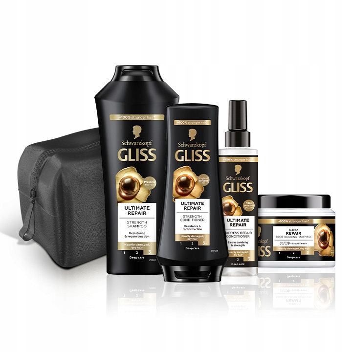 Gliss Ultimate Repair Szampon Maska Odżywka do Włosów Bardzo Zniszczonych