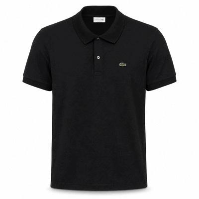 Pánská polokošile Lacoste DH2050 černá XXL 100% bavlna Pima Regular Fit