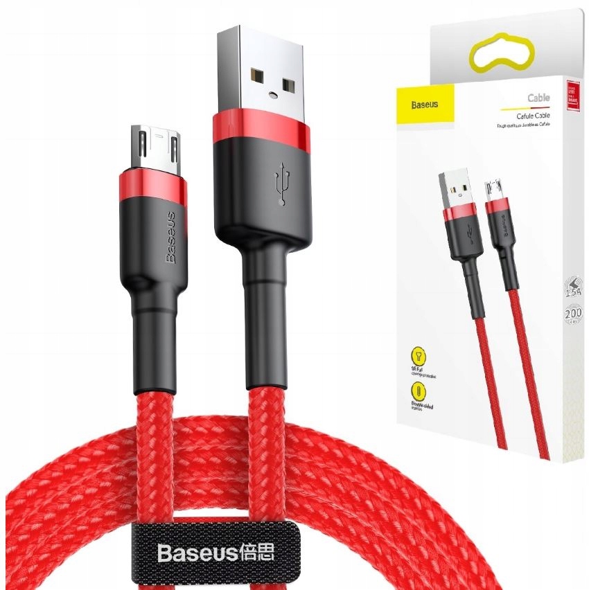 

Baseus kabel micro Usb 200cm dwustronny 1.5A Mocny