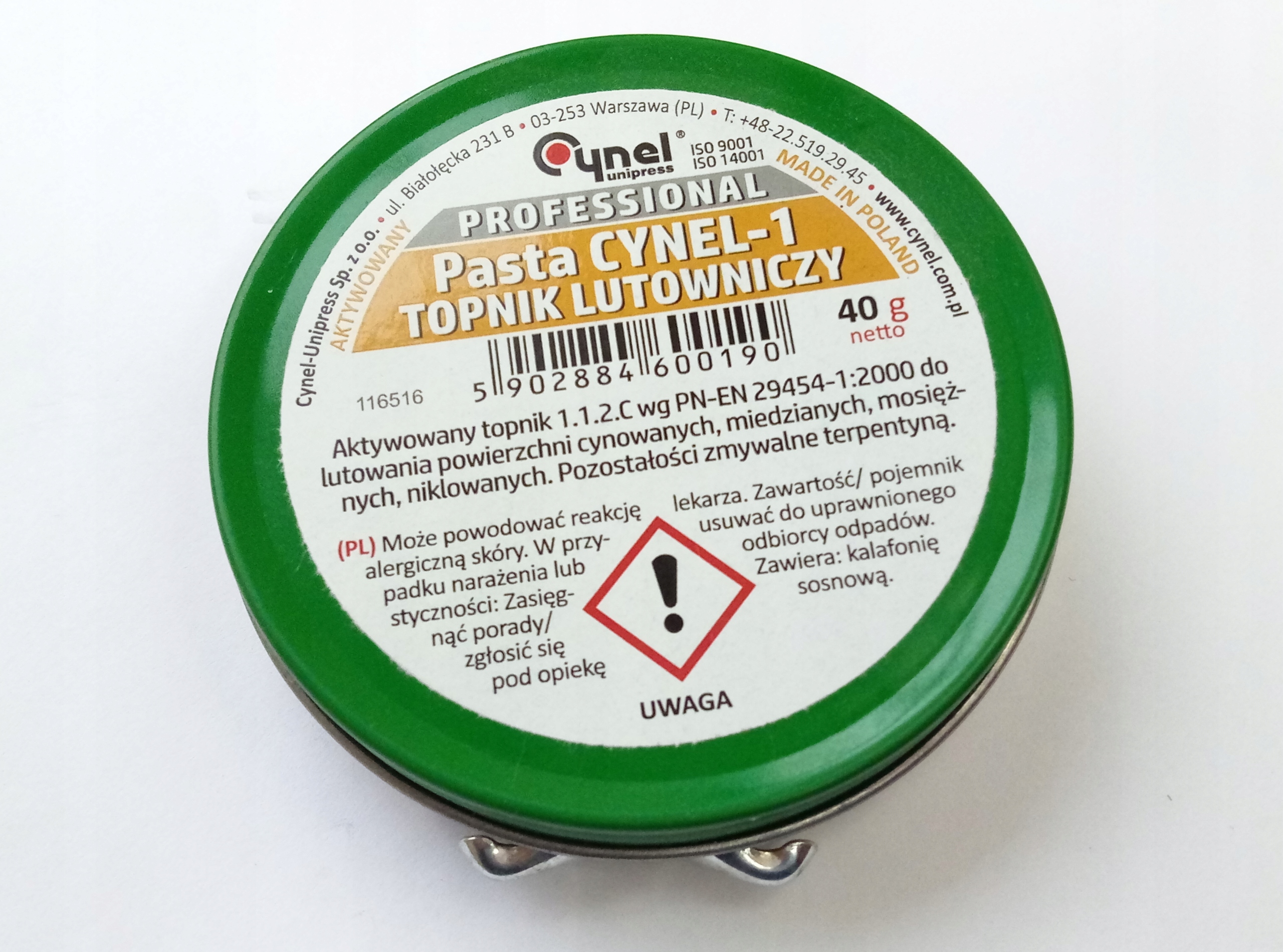 [1szt] Pasta Cynel-1 topnik lutowniczy 40G puszka