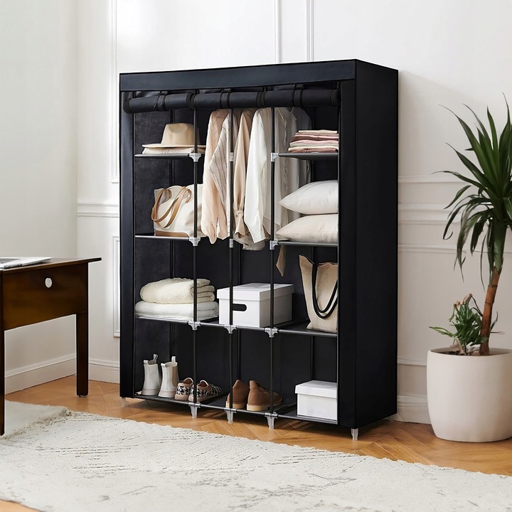 SZAFA TEKSTYLNA MATERIAŁOWA SKŁADANA REGAŁ PÓŁKI Waga produktu z opakowaniem jednostkowym 3.8 kg