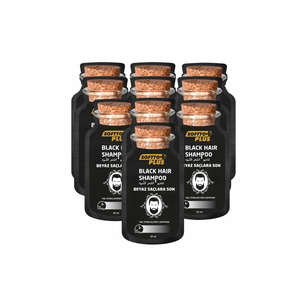 Softto Plus Šampon na vlasy, černý 25 ml x 10 kusů