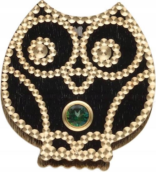 Zlatý přívěsek 585 oboustranná sovička 1,85 g, módní vzor pro řetízek 14k