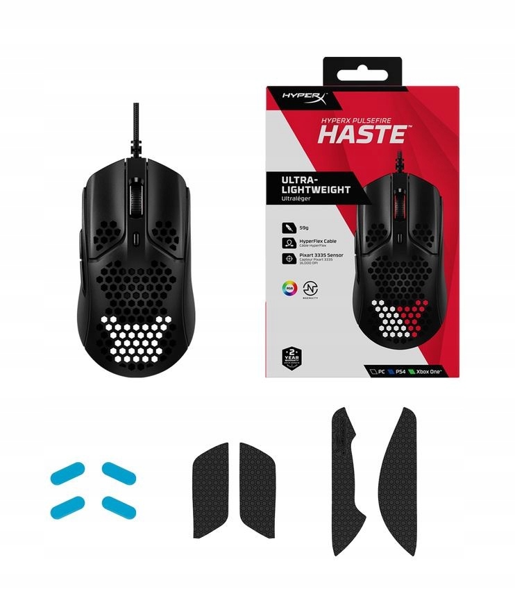Mysz HyperX Pulsefire Haste sensor optyczny pixelart 3335 16000dpi 6klaw
