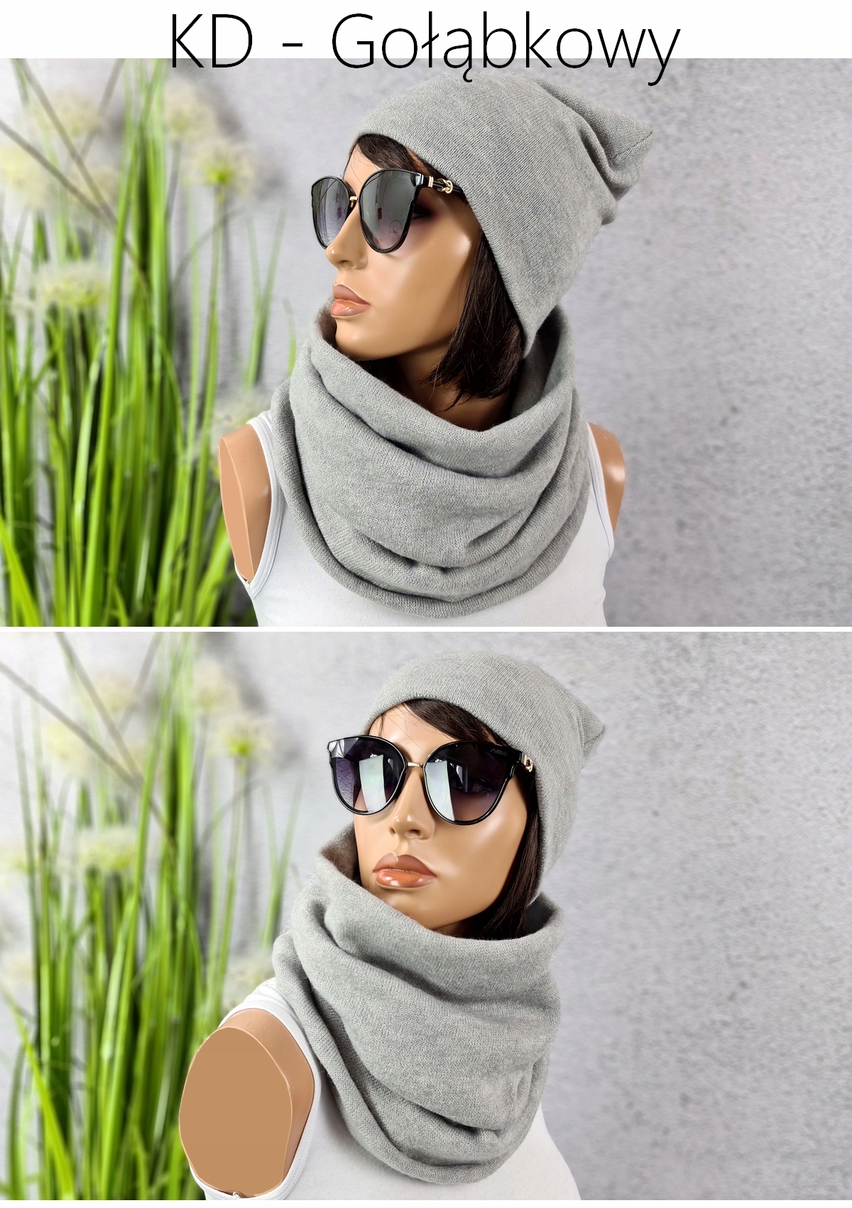 POLSKI Komplet CZAPKA + KOMIN Tunel MODNE KOLORY Rozmiar uniwersalny