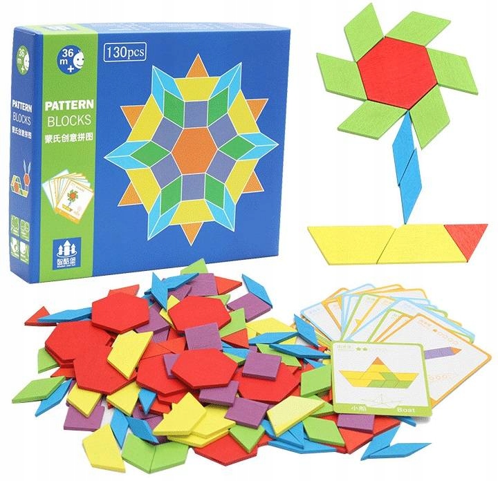 

Puzzle Drewniane Układanka Montessori Mozaika XL